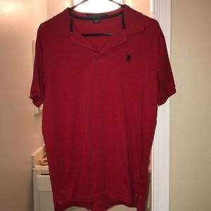 U.S. POLO ASSN. Red collar shirt Men’s medium